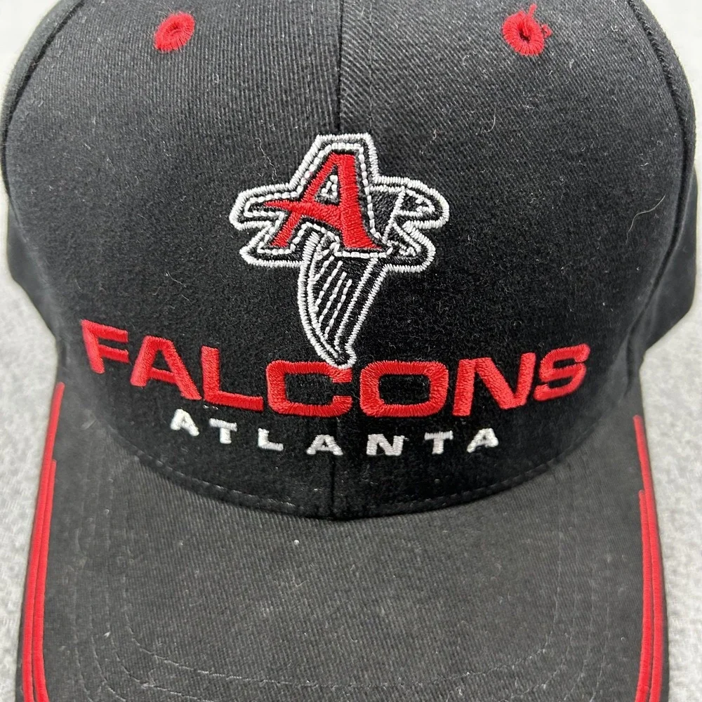 Vintage Atlanta Falcons Hat Cap Strap Back Mens One Size Black NFL Football‎ 90s